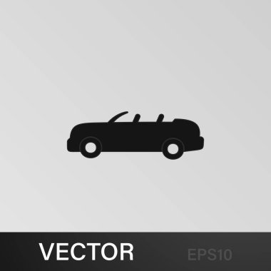 Açık araba simgesi. Araba tipi ikon elemanı. Kaliteli grafik tasarım simgesi. Web siteleri, web tasarımı, gri arkaplan üzerindeki mobil uygulama için işaretler ve semboller koleksiyonu simgesi