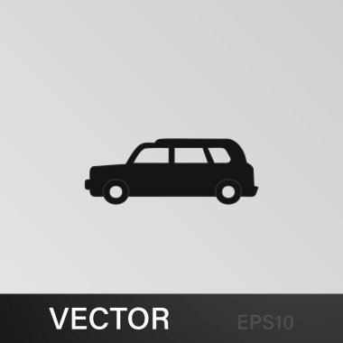 Araba taksi ikonu. Araba tipi ikon elemanı. Kaliteli grafik tasarım simgesi. Web siteleri, web tasarımı, gri arkaplan üzerindeki mobil uygulama için işaretler ve semboller koleksiyonu simgesi