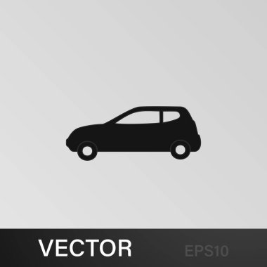 Mini araba ikonu. Araba tipi ikon elemanı. Kaliteli grafik tasarım simgesi. Web siteleri, web tasarımı, gri arkaplan üzerindeki mobil uygulama için işaretler ve semboller koleksiyonu simgesi