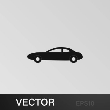 İki kapılı araba ikonu. Araba tipi ikon elemanı. Kaliteli grafik tasarım simgesi. Web siteleri, web tasarımı, gri arkaplan üzerindeki mobil uygulama için işaretler ve semboller koleksiyonu simgesi