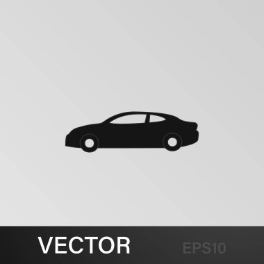 İki kapılı araba ikonu. Araba tipi ikon elemanı. Kaliteli grafik tasarım simgesi. Web siteleri, web tasarımı, gri arkaplan üzerindeki mobil uygulama için işaretler ve semboller koleksiyonu simgesi