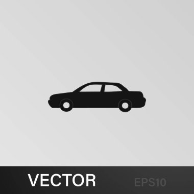 Sedan ikonu. Araba tipi ikon elemanı. Kaliteli grafik tasarım simgesi. Web siteleri, web tasarımı, gri arkaplan üzerindeki mobil uygulama için işaretler ve semboller koleksiyonu simgesi