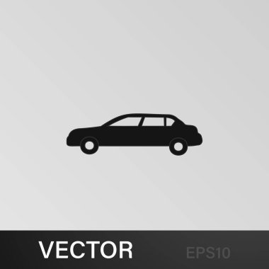 Sedan ikonu. Araba tipi ikon elemanı. Kaliteli grafik tasarım simgesi. Web siteleri, web tasarımı, gri arkaplan üzerindeki mobil uygulama için işaretler ve semboller koleksiyonu simgesi
