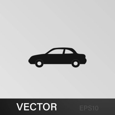 İki kapılı araba ikonu. Araba tipi ikon elemanı. Kaliteli grafik tasarım simgesi. Web siteleri, web tasarımı, gri arkaplan üzerindeki mobil uygulama için işaretler ve semboller koleksiyonu simgesi