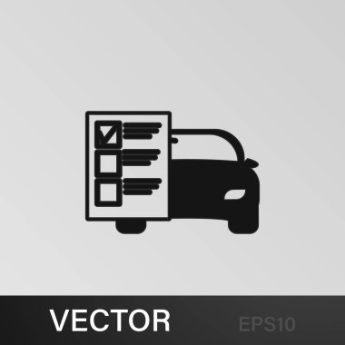 Beyaz arkaplanda araba servisi listesi simgesi