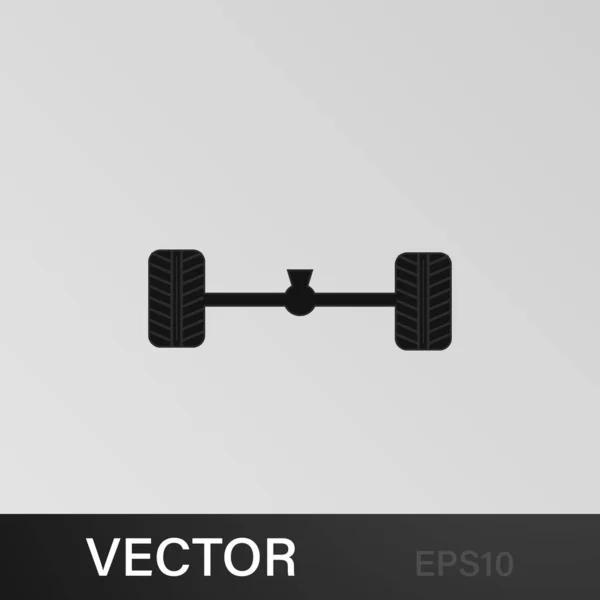 Axel Wiel Auto Pictogram Witte Achtergrond — Stockvector