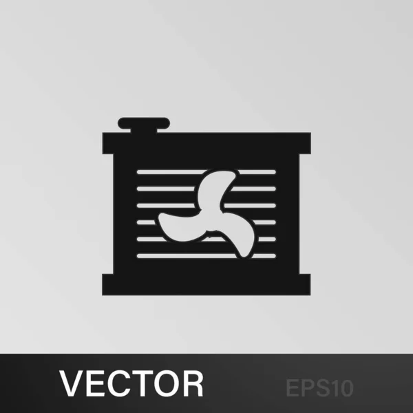 Radiator Ventilator Pictogram Witte Achtergrond — Stockvector