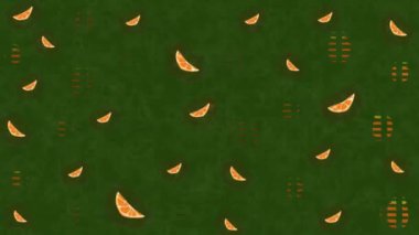 Meyve animasyonu. Meyve animasyonu. Turuncunun soyut resmi. ana videonun arkaplanı için kullanılacak.