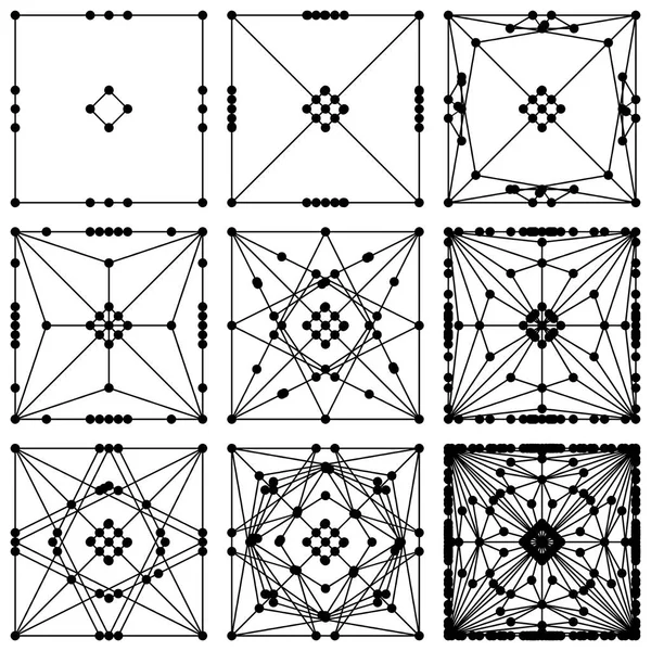 Structure Réseau Fractal Molécules Adn Kaléidoscope Connexion Réseau Abstraite Chaînes — Image vectorielle