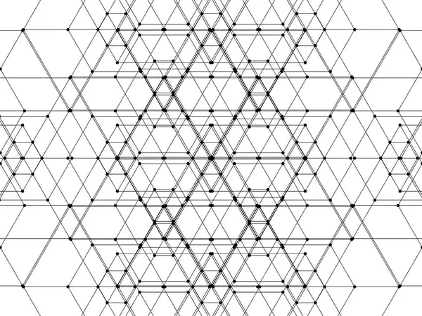 Dna Molecuul Fractal Netwerk Structuur Caleidoscoop Abstracte Dna String Netwerkverbinding — Stockvector