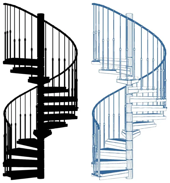 Beyaz arka plan vektör izole döner merdiven