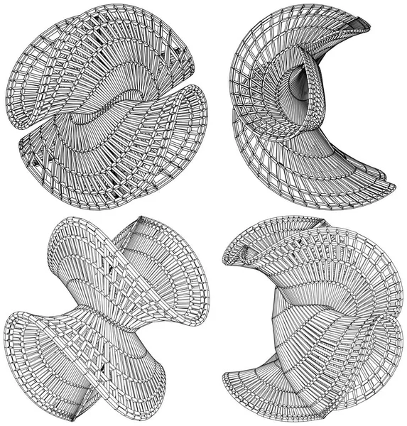 Estructura Construcción Abstracta Formas Formas Ilustración Aislada Sobre Fondo Blanco — Archivo Imágenes Vectoriales