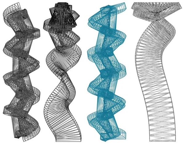 Formes Formes Abstraites Structure Construction Illustration Isolée Sur Vecteur Blanc — Image vectorielle