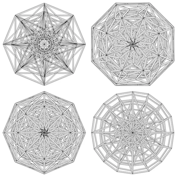 Formes Formes Abstraites Structure Construction Illustration Isolée Sur Vecteur Blanc — Image vectorielle
