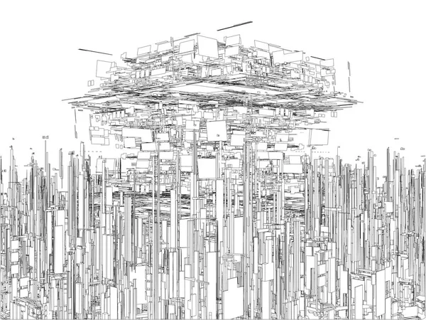 Formes Formes Abstraites Structure Construction Illustration Isolée Sur Vecteur Blanc — Image vectorielle
