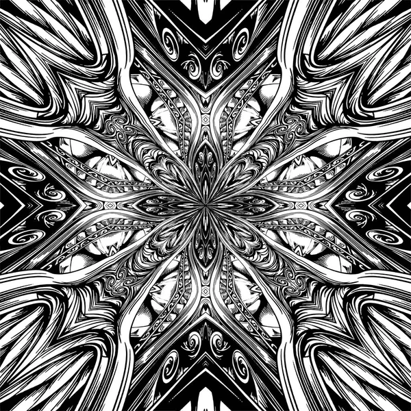 Abstract Cross Kaleidoscope Isolated White Background Vector Seamless Endless Pattern — Stock Vector