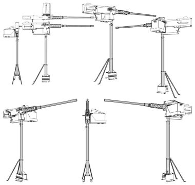 Browning makineli tüfek vektör. Beyaz arka plan üzerinde izole.