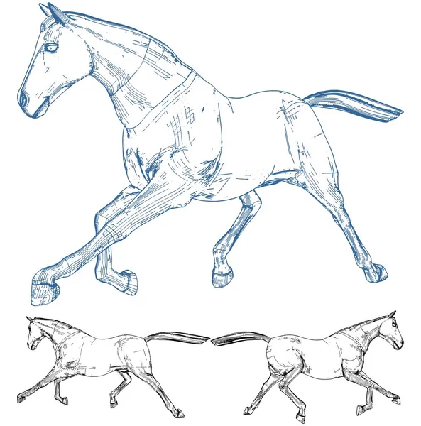 雄伟的强壮皇家马载体 白色背景上的插图隔离 马的矢量图示 — 图库矢量图片