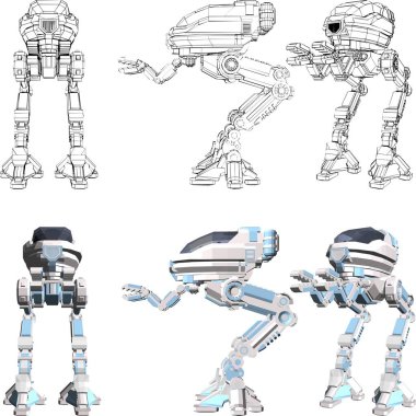 Android Vektör. Beyaz Arka Plan Üzerine İzole İllüstrasyon. Bir Robot Android bir vektör illüstrasyon.