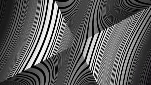 Hypnotic Rhythmic Movement Black White Kaleidoscope Animation — Stock Video