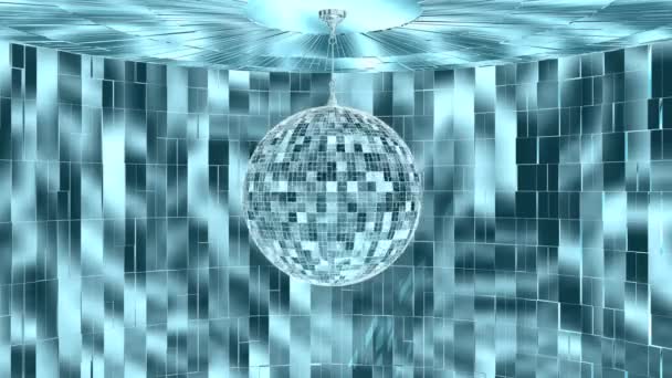 Disco Ball Roterande Animation Rummet — Stockvideo