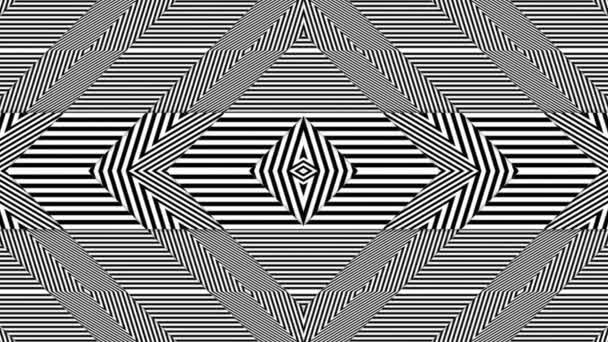 Hypnotic Psychedelic Motion Movement Quadrate Geometric Shape Kaleidoscope Full 1920X1080 — Stock Video
