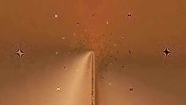 Altın Sarmal Kablolar Bükme Uzay Yıldızları Animasyonu Tam 1920X1080 30Fps — Stok video