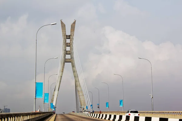 Lekki Ikoyi Most Lagos Nigeria Most Wantowy Punkt Orientacyjny — Zdjęcie stockowe