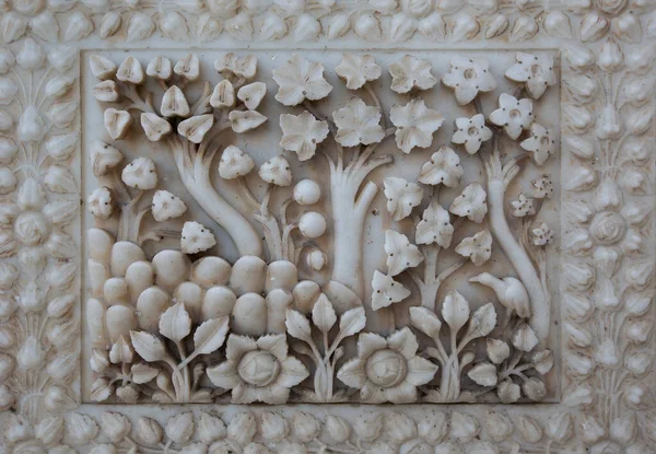 Marble Carved Wall Karni Mata Temple Rat Temple Rajasthan Deshnok — Stock Photo, Image