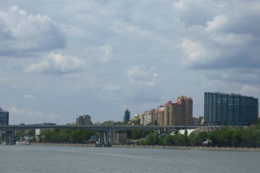Rostov-on-Don ve Don Nehri'nin Panoraması. Rusya