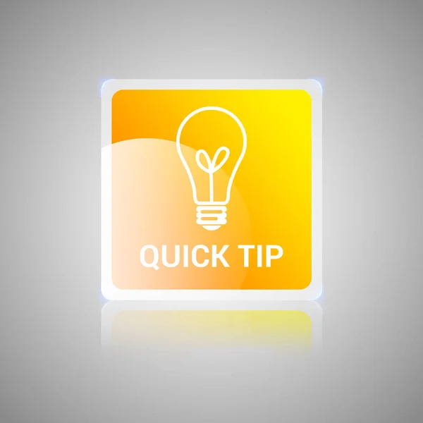 Quicktip Glühbirnen Symbol Orange Quadratische Gläserne Taste — Stockfoto