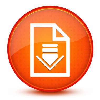 Parlak yıldız turuncu yuvarlak düğmesine izole edilmiş belge simgesi indir