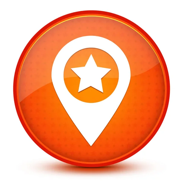 Map Pointer Star Icon Isolated Glossy Star Orange Button Abstract — Stock Photo, Image