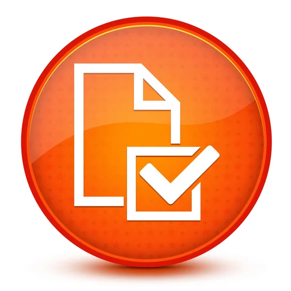 Enquête Checklist Pictogram Geïsoleerd Glanzende Ster Oranje Ronde Knop Abstracte — Stockfoto