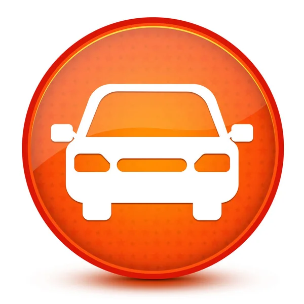 Icône Voiture Isolée Sur Étoile Brillante Orange Bouton Rond Illustration — Photo