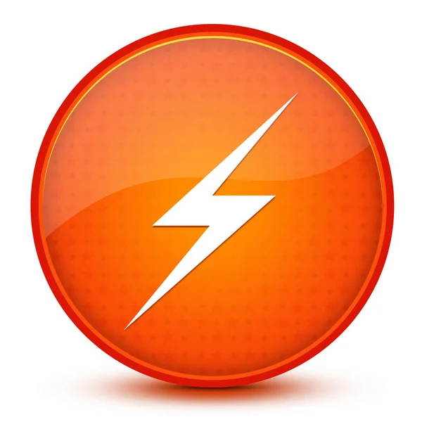 Blitz Symbol Isoliert Auf Leuchtendem Stern Orange Runde Taste Abstrakte — Stockfoto