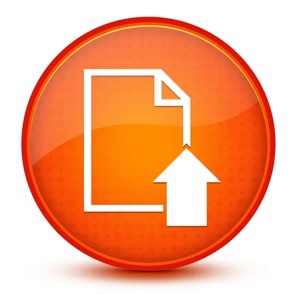Odeslat Ikona Dokumentu Izolované Lesklé Hvězdicově Oranžové Kruhové Tlačítko Abstraktní — Stock fotografie