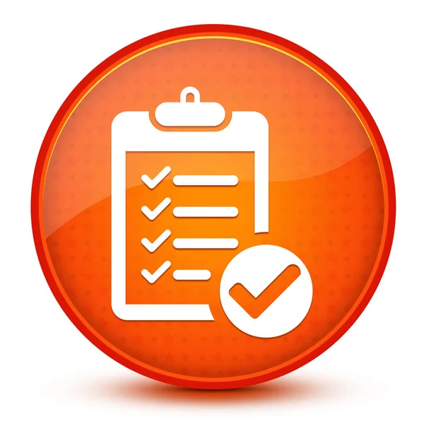 Checklist Icon Isolated Glossy Star Orange Button Abstract Illustration — Stock fotografie