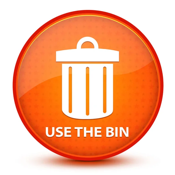 Use the bin icon isolated on glossy star orange round button abstract illustration