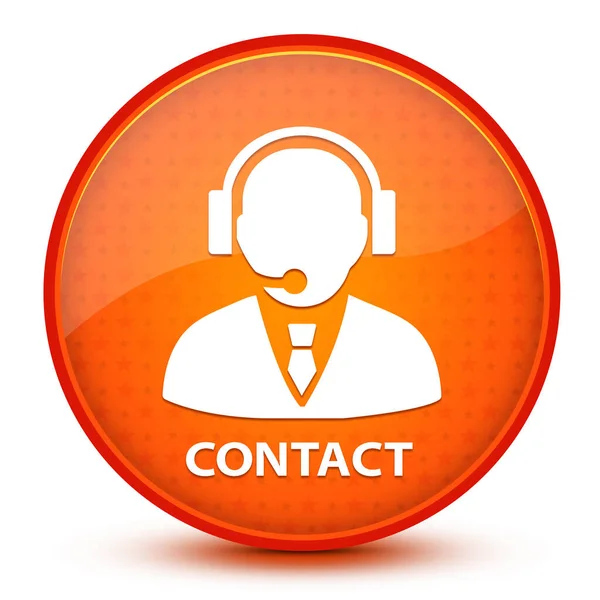 Contact icon isolated on glossy star orange round button abstract illustration