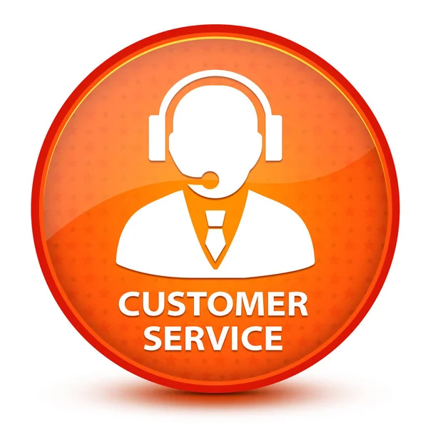 Иконка Обслуживания Клиентов Изолирована Глянцевой Звезде Оранжевый Круглый Кнопки Абстрактной — стоковое фото