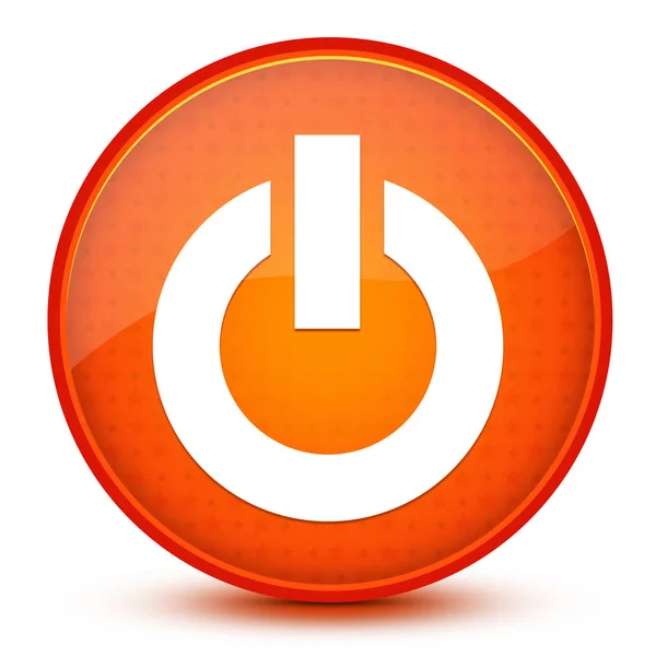 Ikona Start Motoru Izolovaná Lesklém Oranžovém Kruhovém Abstraktním Obrázku — Stock fotografie