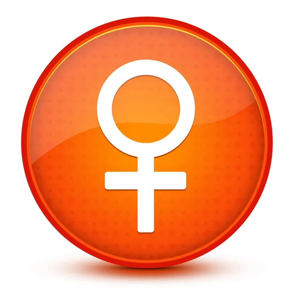 Icône Féminine Isolée Sur Étoile Brillante Orange Bouton Rond Illustration — Photo