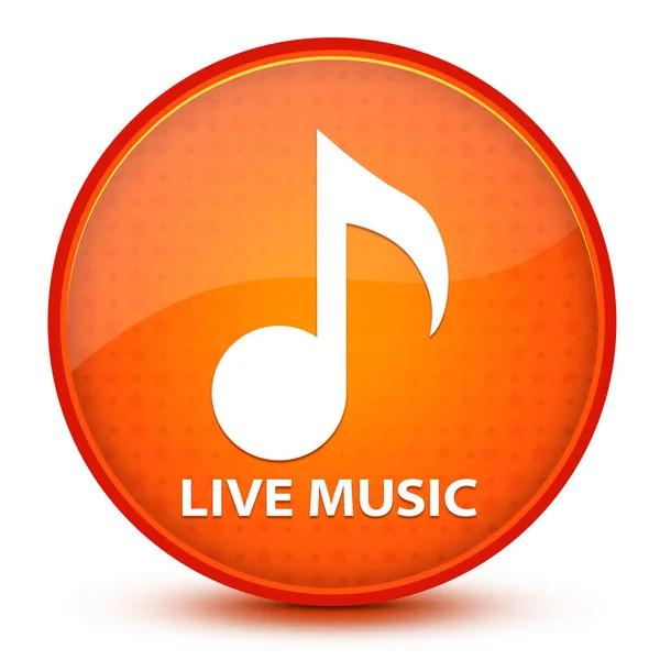 Live music icon isolated on glossy star orange round button abstract illustration