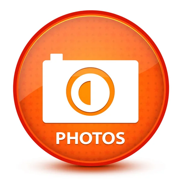 Ikona Fotografie Izolovaná Lesklé Hvězdicově Oranžové Kruhové Tlačítko Abstraktní Ilustrace — Stock fotografie