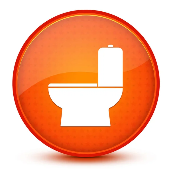Icône Toilette Isolé Sur Étoile Brillante Orange Bouton Rond Illustration — Photo