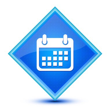 Olay simgesi özel mavi elmas düğmesine izole edilmiş soyut resimleme