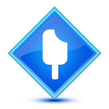 Dondurma simgesi özel mavi elmas düğme soyut illüstrasyon izole