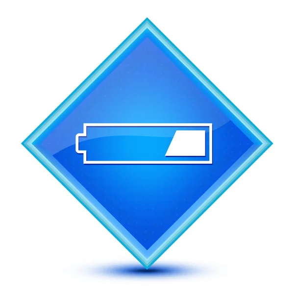 Derde Geladen Batterij Pictogram Geïsoleerd Speciale Blauwe Diamant Knop Abstracte — Stockfoto