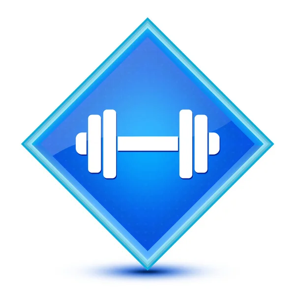 Dumbbell Icoon Geïsoleerd Speciale Blauwe Diamant Knop Abstracte Illustratie — Stockfoto